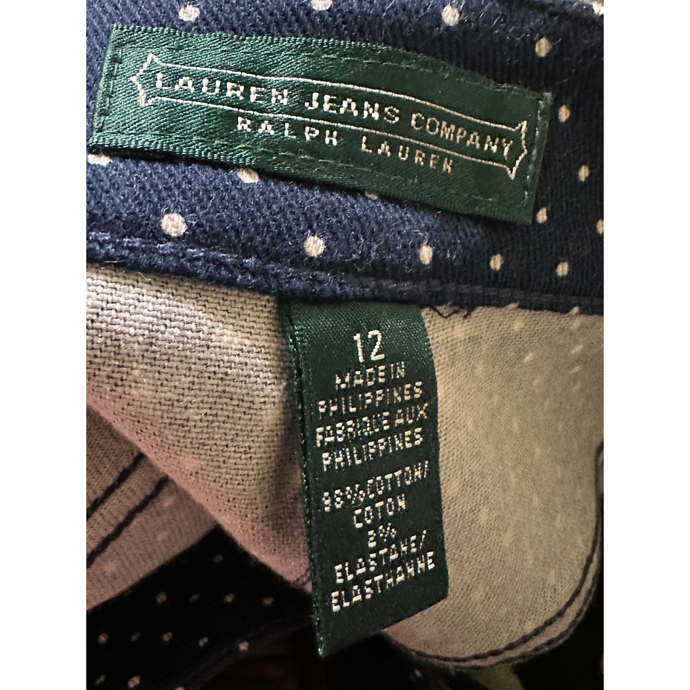 Lauren Jeans‎ Company Polka Dot Pencil Skirt Classic Career Navy 12 - Picture 5 of 5